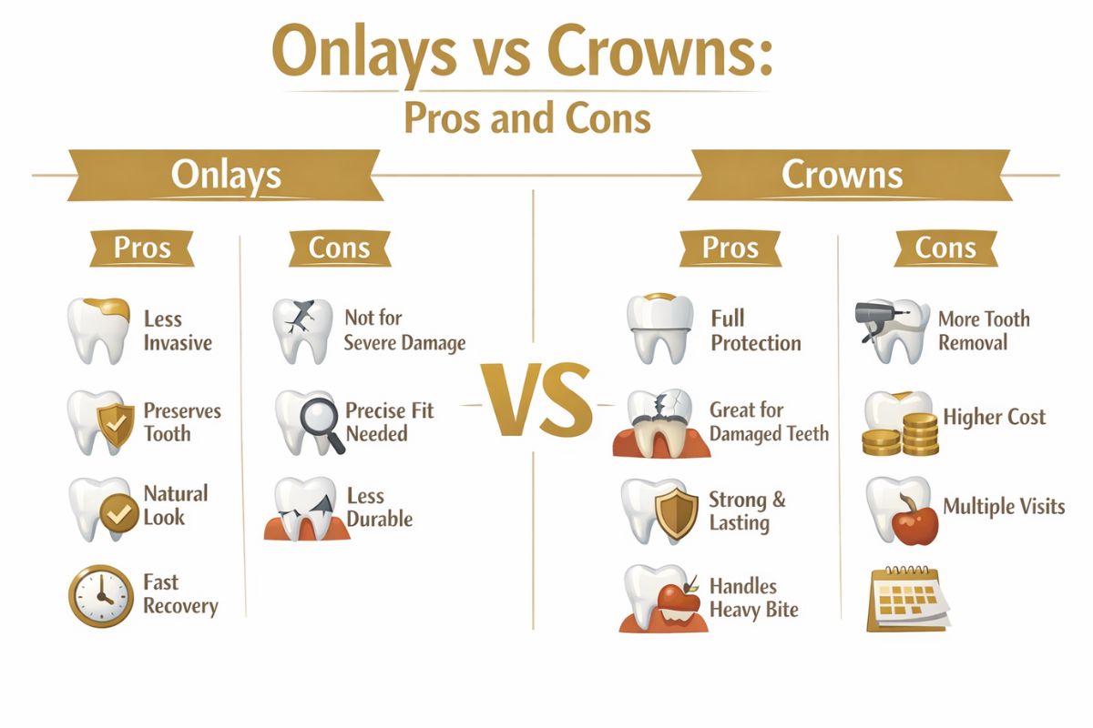 Onlays vs Crowns: Pros and Cons